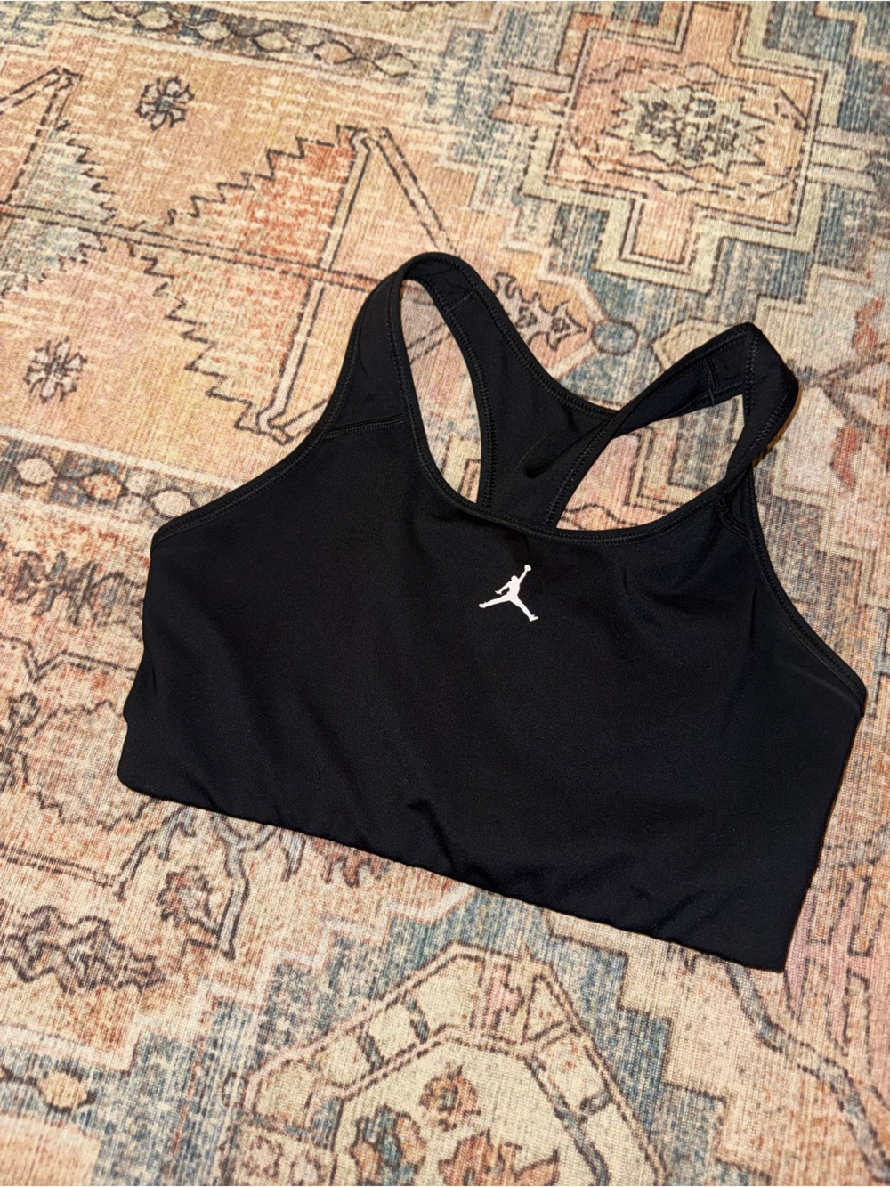 Jordan Black Racerback Sports Crop with White Jumpman